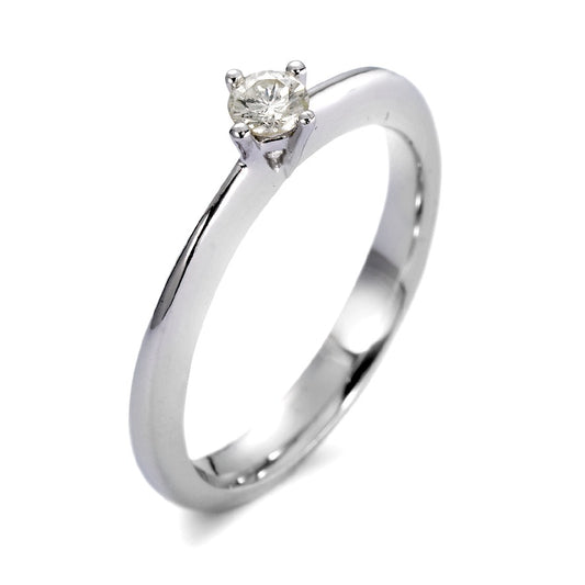 Bague solitaire Or blanc 18K Diamant blanc, 0.15 ct, si Rhodié