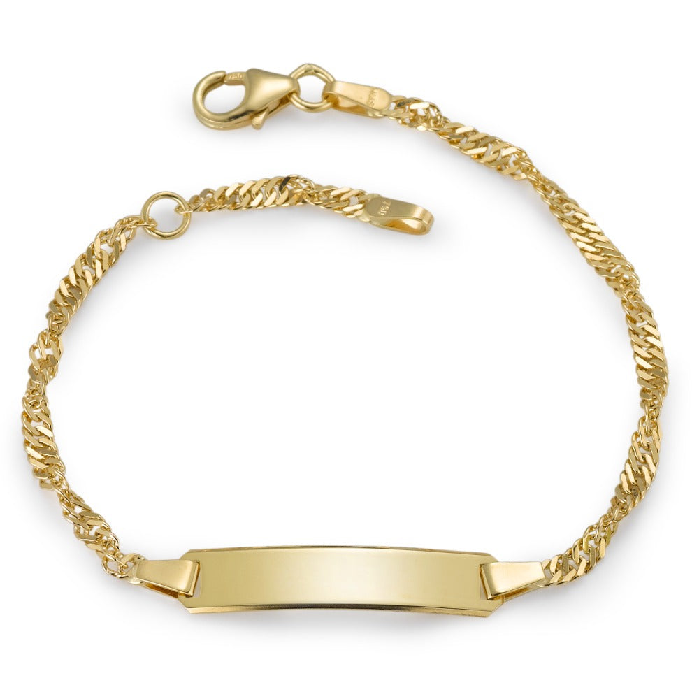 Singapur-Gravurarmband 750/18 K Gelbgold 14 - 16 cm verstellbar Ø2.4 mm