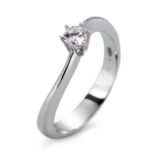 Bague solitaire Or blanc 18K Diamant blanc, 0.20 ct, si Rhodié