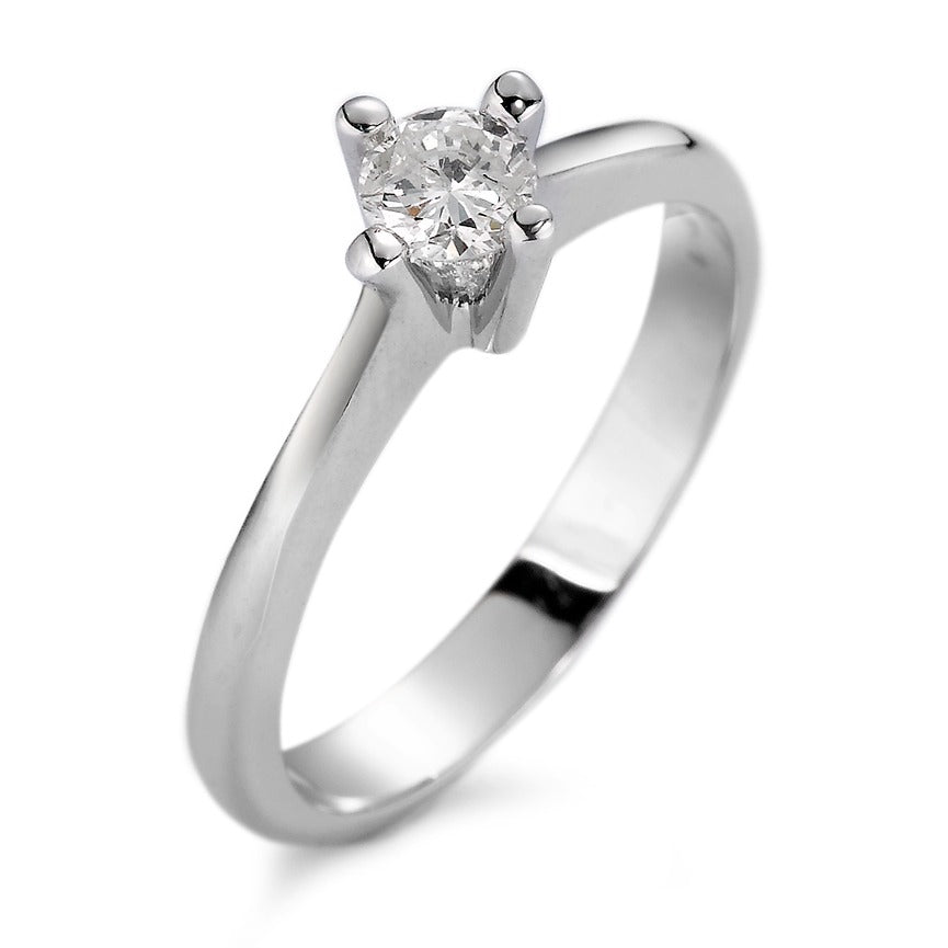 Bague solitaire Or blanc 18K Diamant blanc, 0.25 ct, si Rhodié