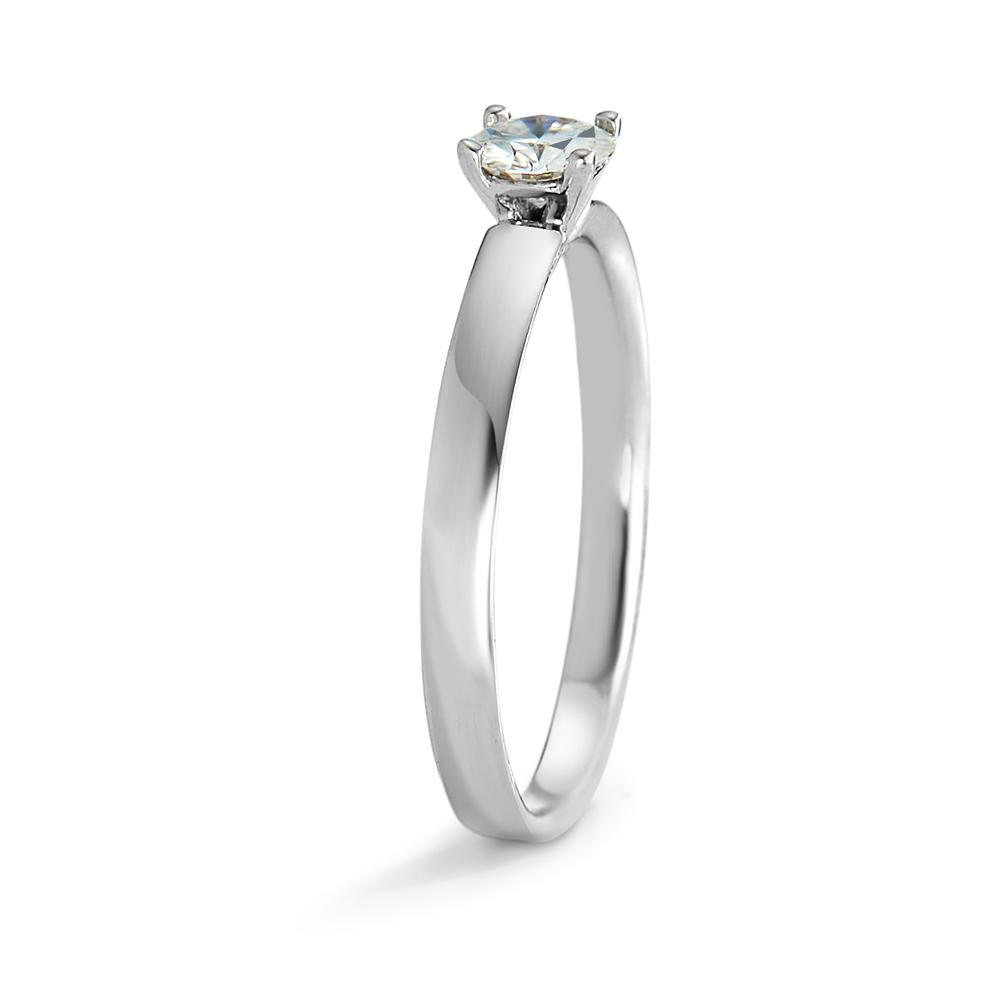 Bague solitaire Or blanc 9K Moissanite 4.5 mm