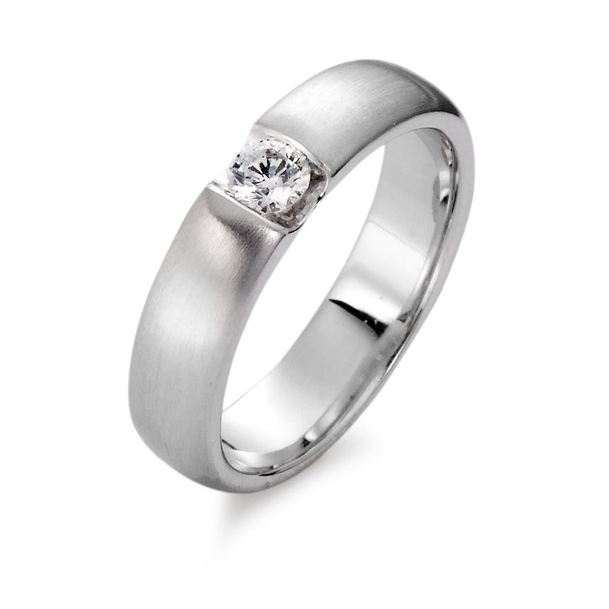 Bague solitaire Or blanc 9K Moissanite