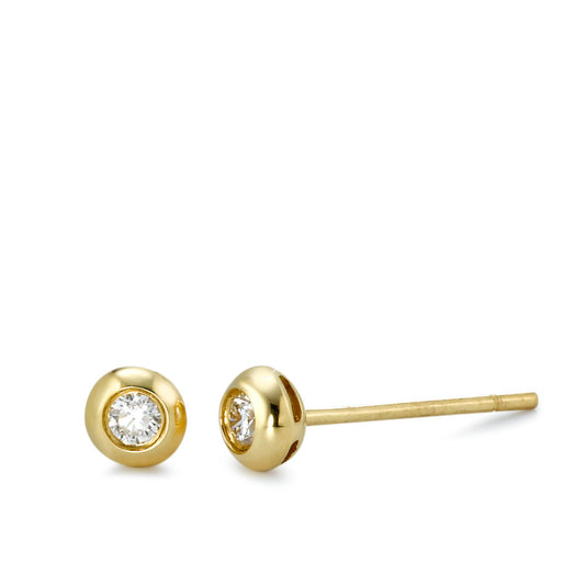 Ohrstecker 750/18 K Gelbgold Diamant 0.10 ct, 2 Steine, si Ø4 mm