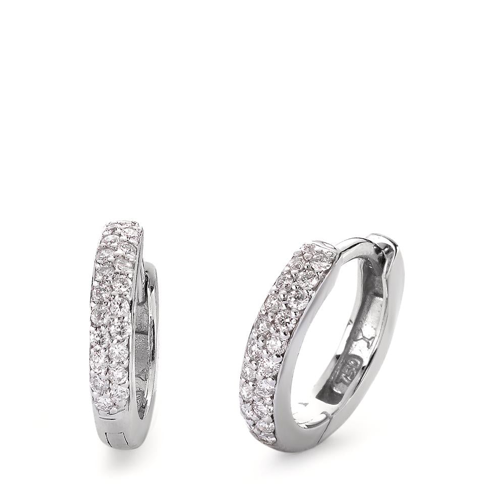 Orecchini circolari Oro bianco 750/18 carati Diamante 0.24 ct, 38 pietra, si