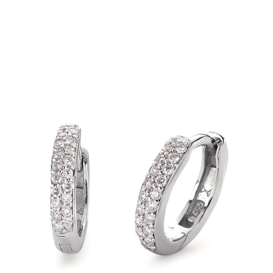 Orecchini circolari Oro bianco 750/18 carati Diamante 0.24 ct, 38 pietra, si