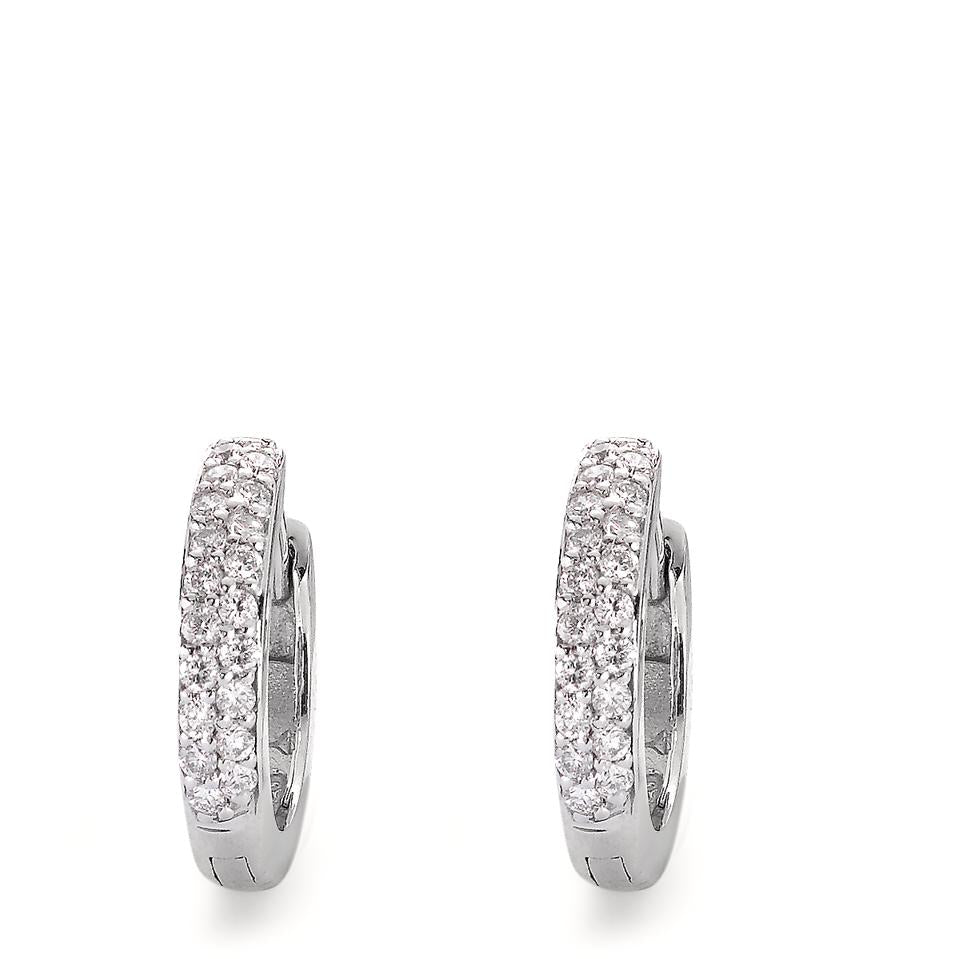 Orecchini circolari Oro bianco 750/18 carati Diamante 0.24 ct, 38 pietra, si