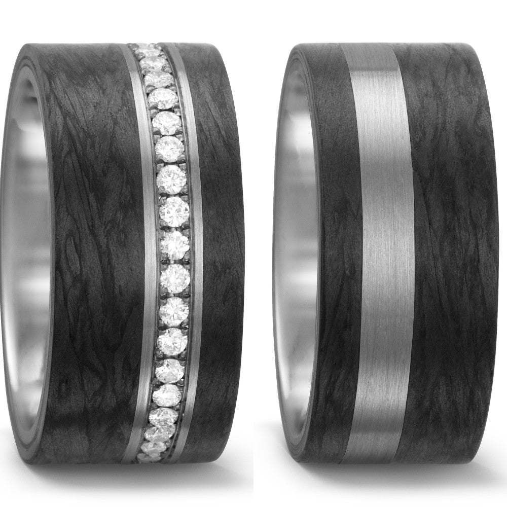 Bague Palladium 950, Carbone