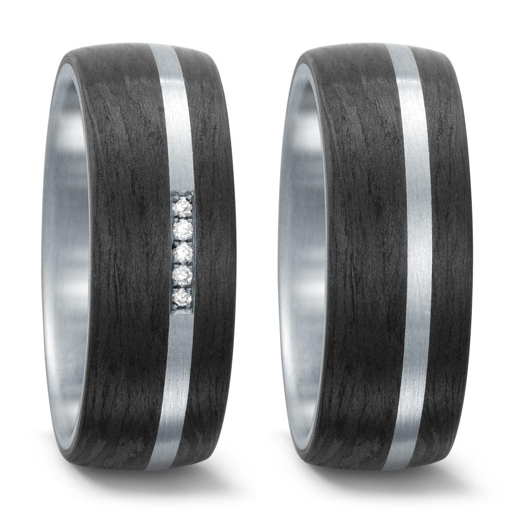 Partnerring Edelstahl, Carbon