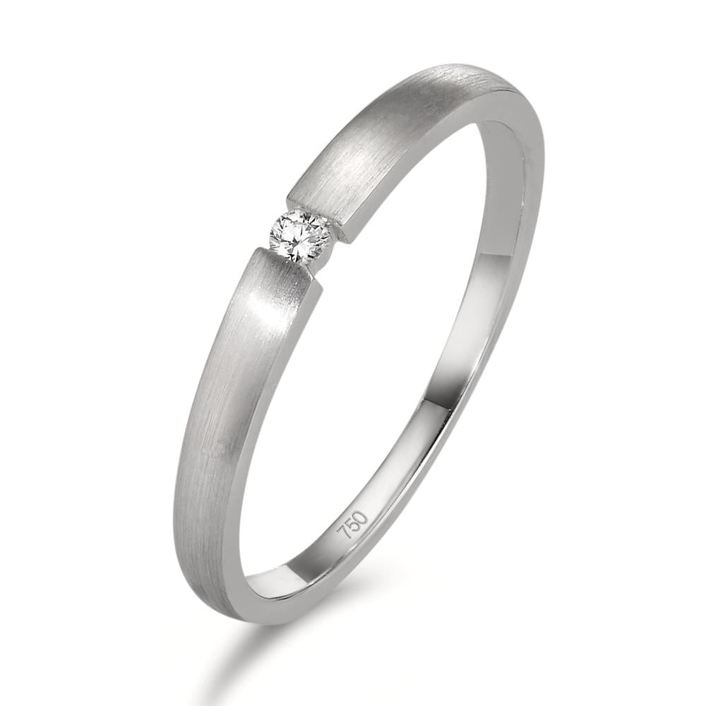 Bague solitaire Or blanc 18K Diamant 0.03 ct, w-si