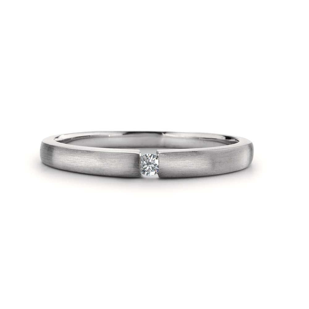 Bague solitaire Or blanc 18K Diamant 0.03 ct, w-si