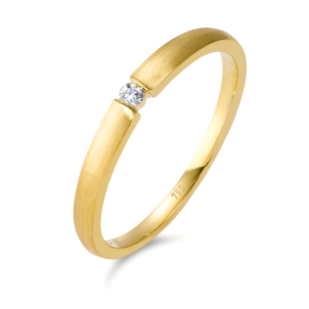 Bague solitaire Or jaune 18K Diamant 0.03 ct, w-si