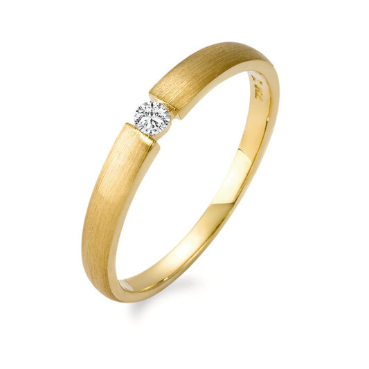 Bague solitaire Or jaune 18K Diamant 0.06 ct, w-si