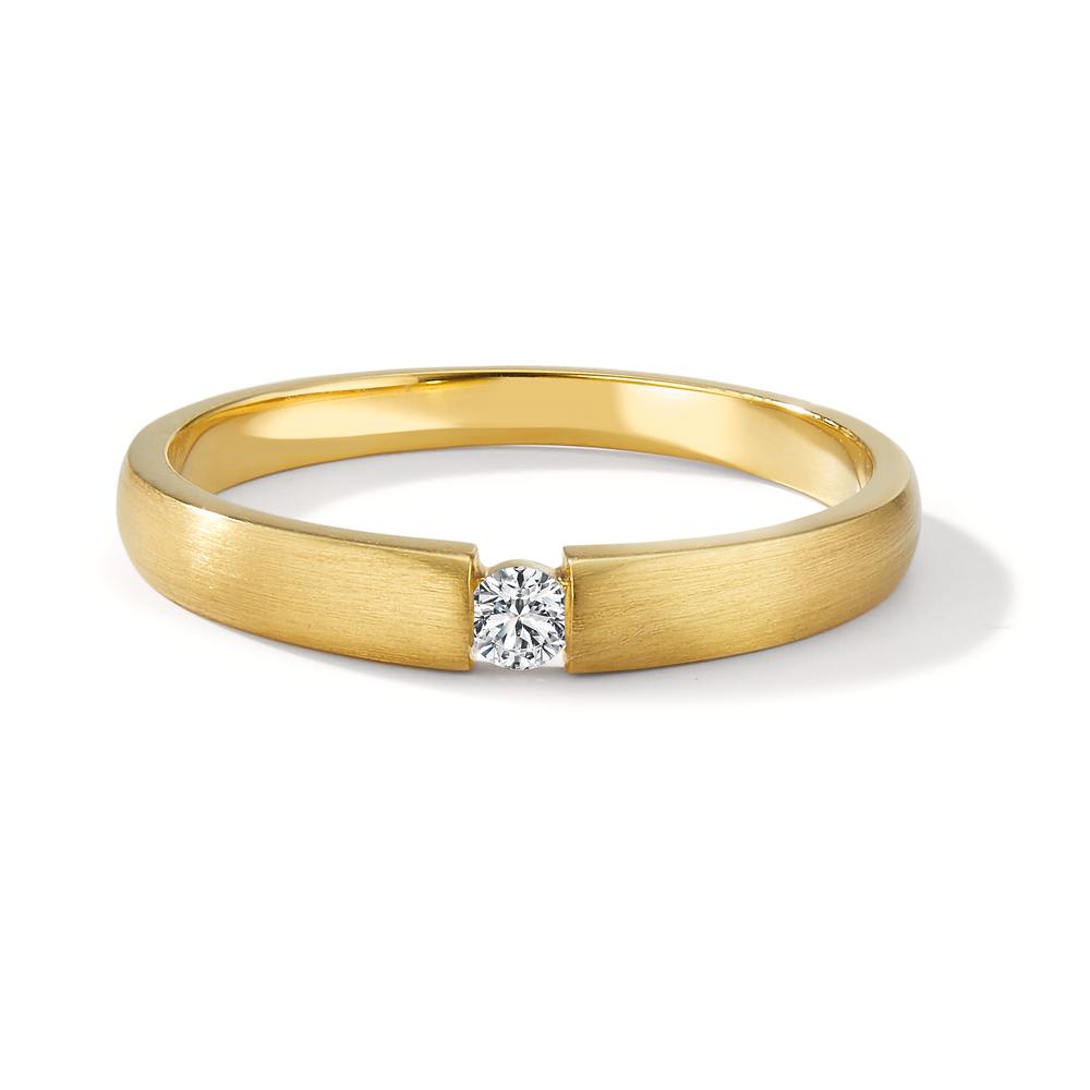 Bague solitaire Or jaune 18K Diamant 0.06 ct, w-si