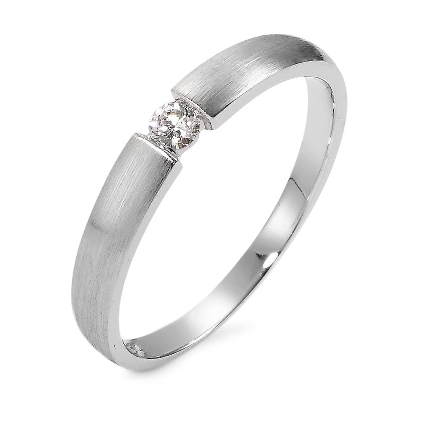 Bague solitaire Or blanc 18K Diamant 0.06 ct, w-si