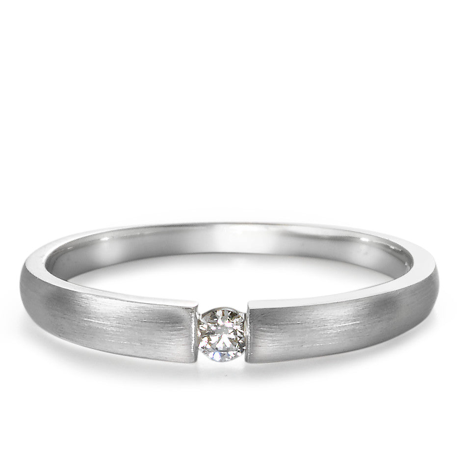 Bague solitaire Or blanc 18K Diamant 0.06 ct, w-si