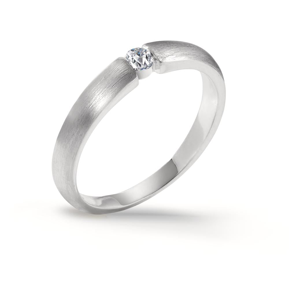 Bague solitaire Or blanc 18K Diamant 0.06 ct, w-si