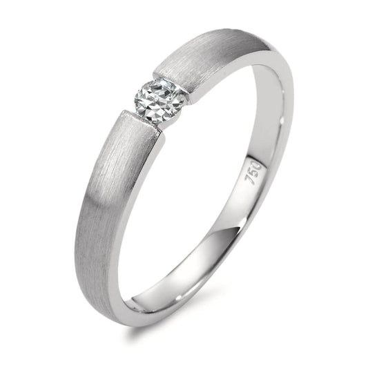 Bague solitaire Or blanc 18K Diamant 0.10 ct, w-si