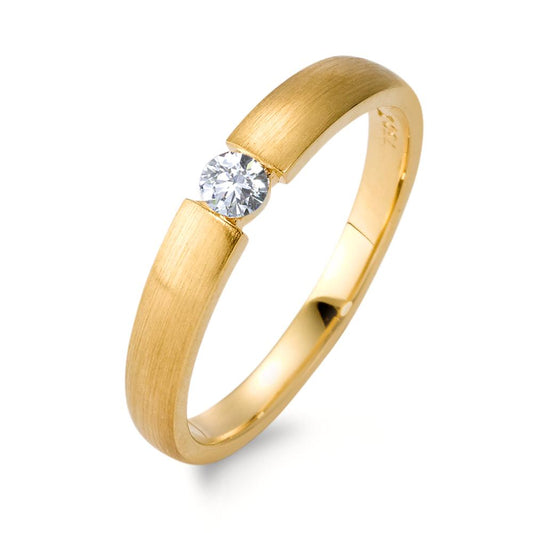 Solitär Ring 750/18 K Gelbgold Diamant 0.10 ct, w-si