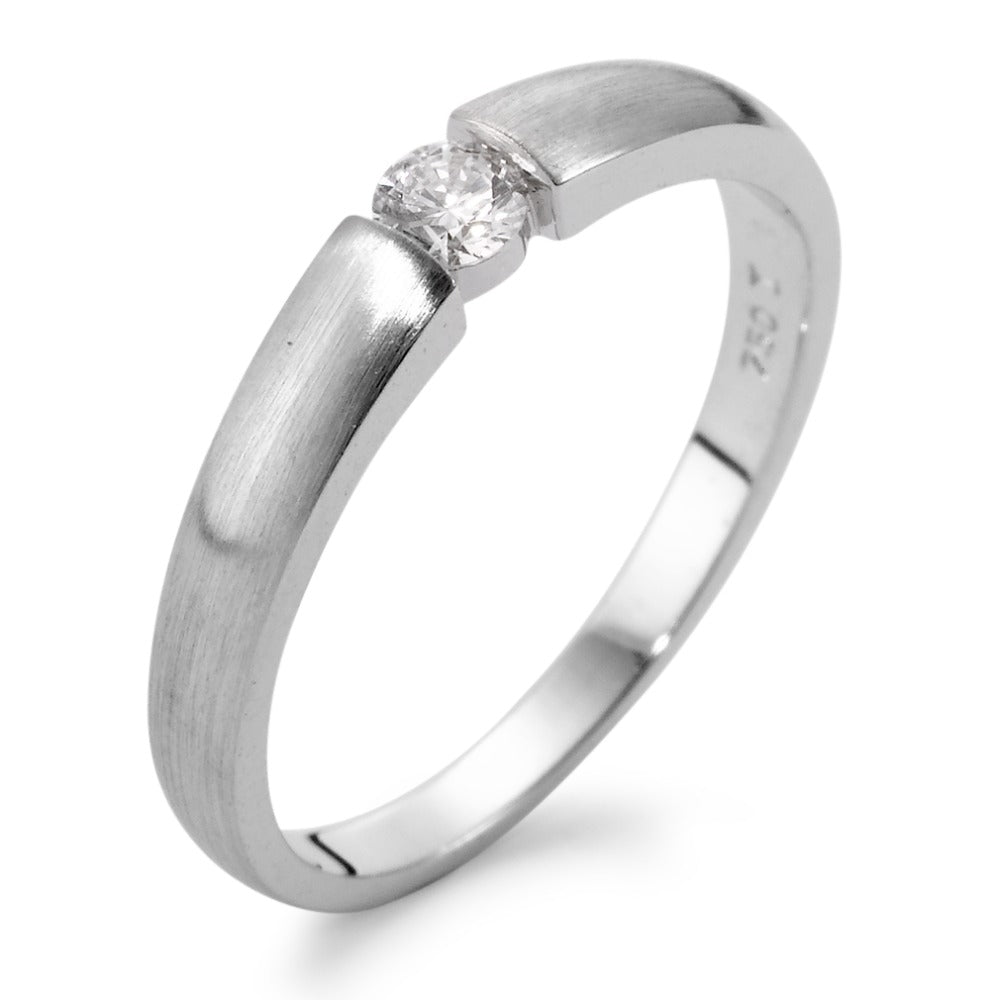 Bague solitaire Or blanc 18K Diamant 0.15 ct, w-si