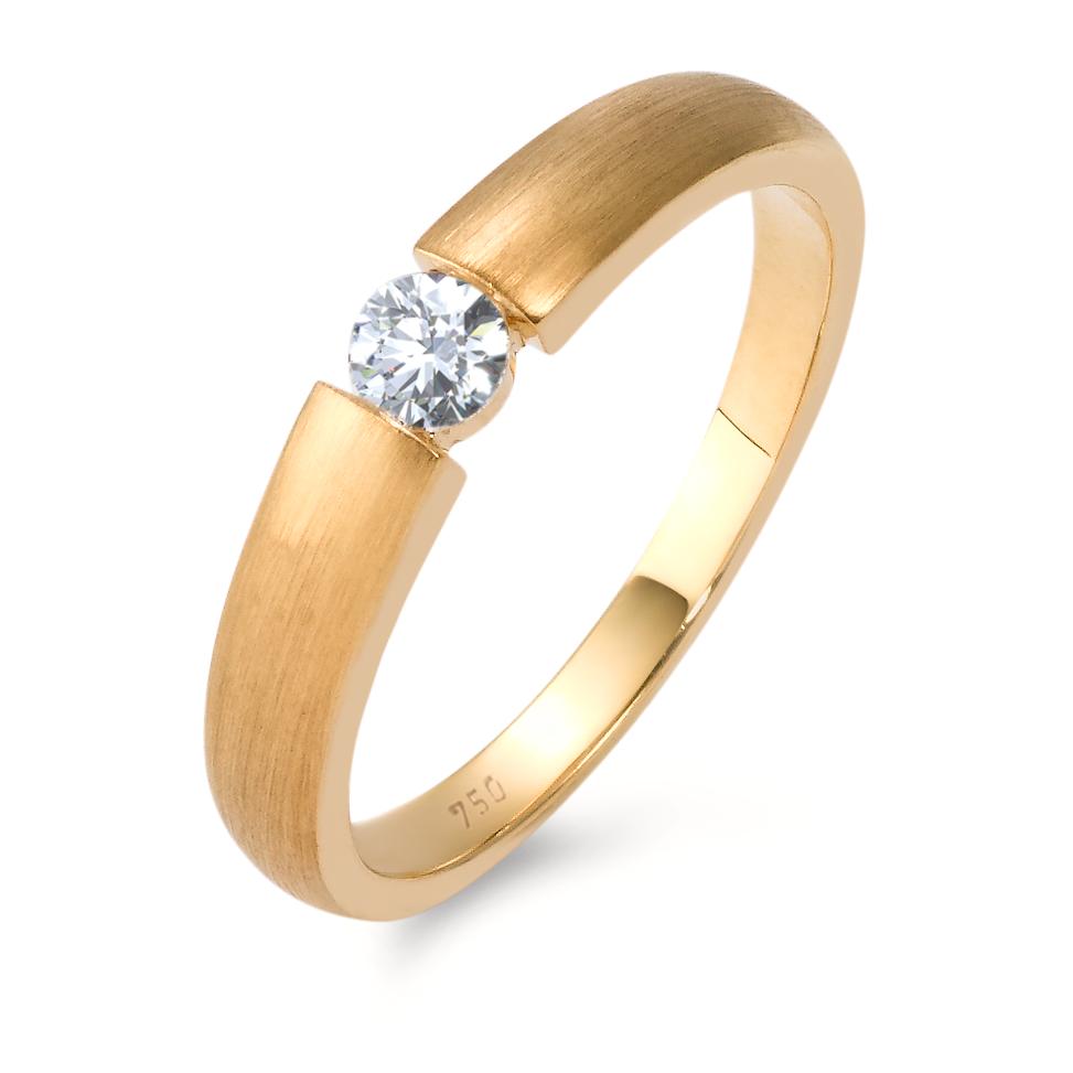 Bague solitaire Or jaune 18K Diamant 0.15 ct, w-si