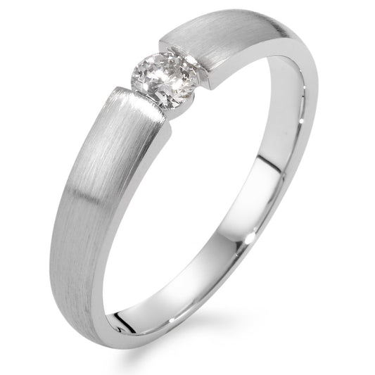 Bague solitaire Or blanc 18K Diamant 0.20 ct, w-si