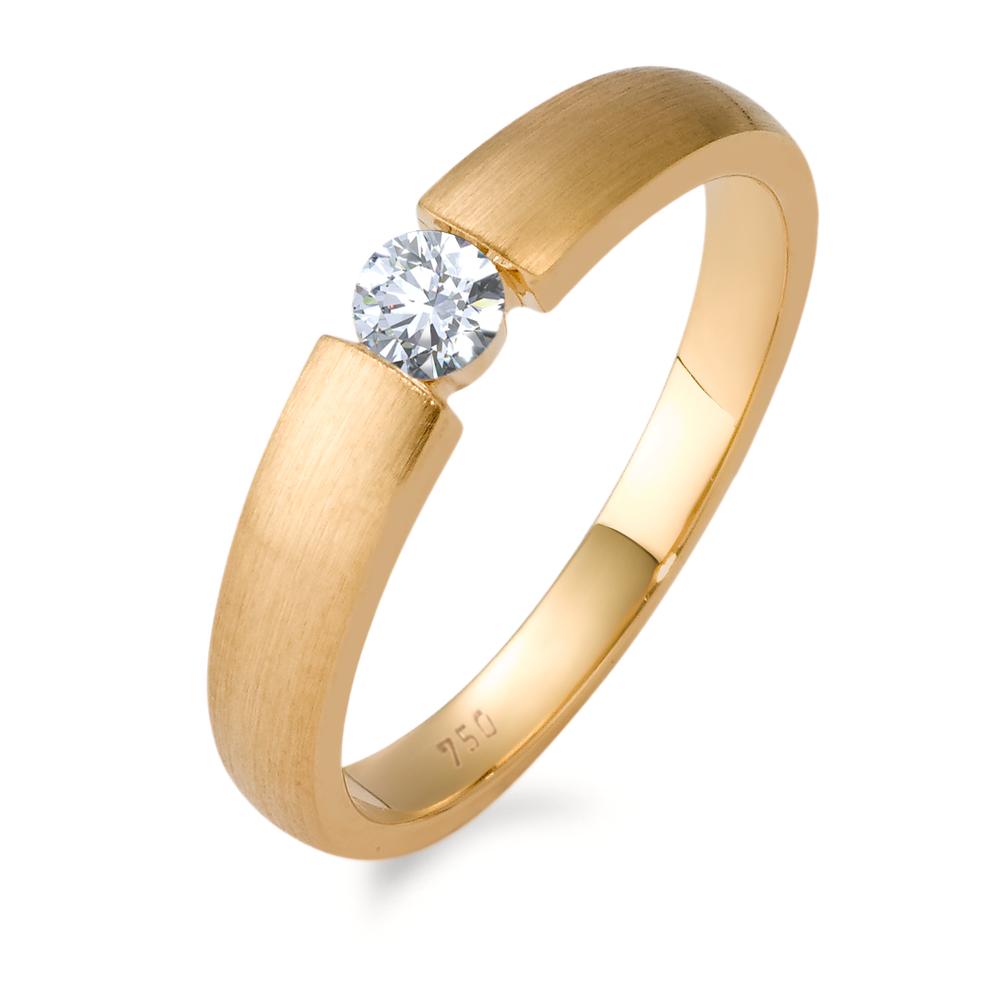 Bague solitaire Or jaune 18K Diamant 0.20 ct, w-si