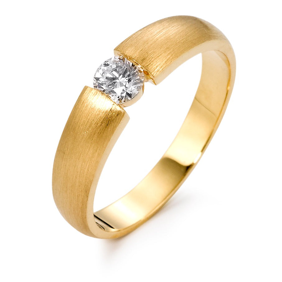 Bague solitaire Or jaune 18K Diamant 0.30 ct, w-si