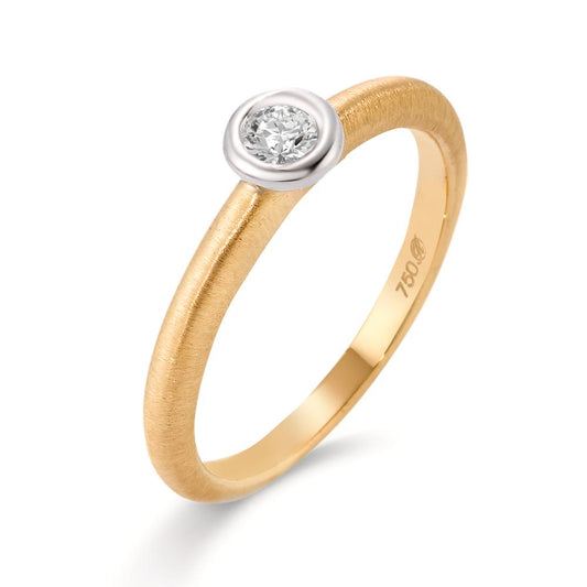 Bague solitaire Or jaune 18K, Or blanc 18K Diamant 0.08 ct, w-si