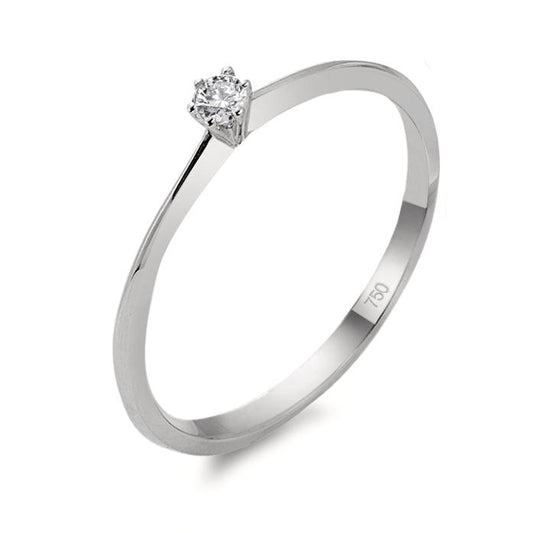 Bague solitaire Or blanc 18K Diamant 0.06 ct, w-si