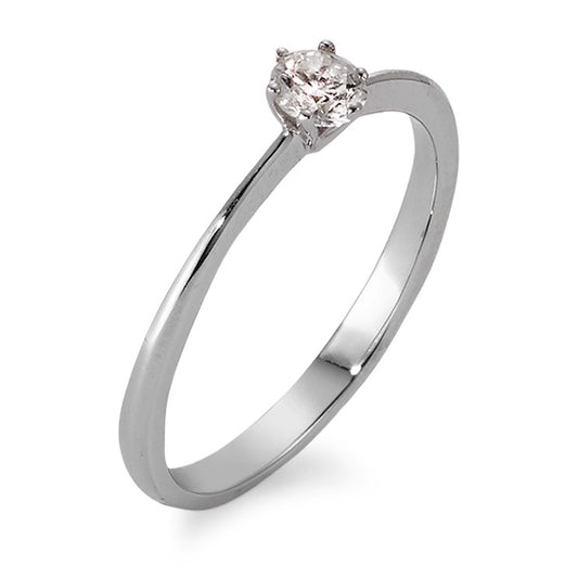 Bague solitaire Or blanc 18K Diamant 0.20 ct, w-si