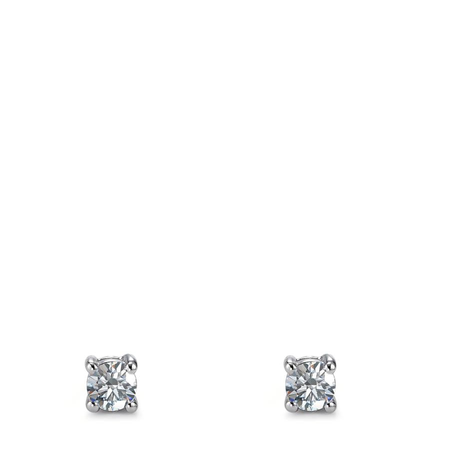 Clous d'oreilles Or blanc 18K Diamant 0.06 ct, 2 Pierres, w-si Ø2 mm