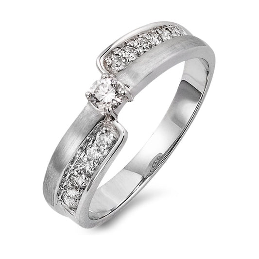 Bague Or blanc 18K Diamant 0.28 ct, 13 Pierres, w-si