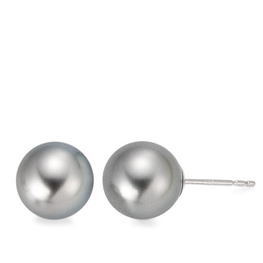 Clous d'oreilles Or blanc 18K perle de Tahiti