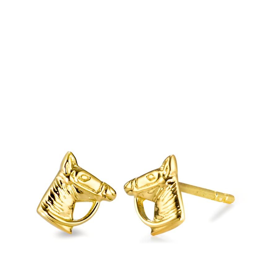 Clous d'oreilles Or jaune 9K Cheval Ø6.5 mm