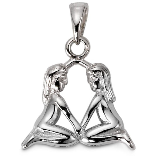 Pendentif Argent Rhodié Signe Astrologique Gémeaux