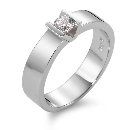 Bague solitaire Or blanc 18K Diamant 0.20 ct, w-si