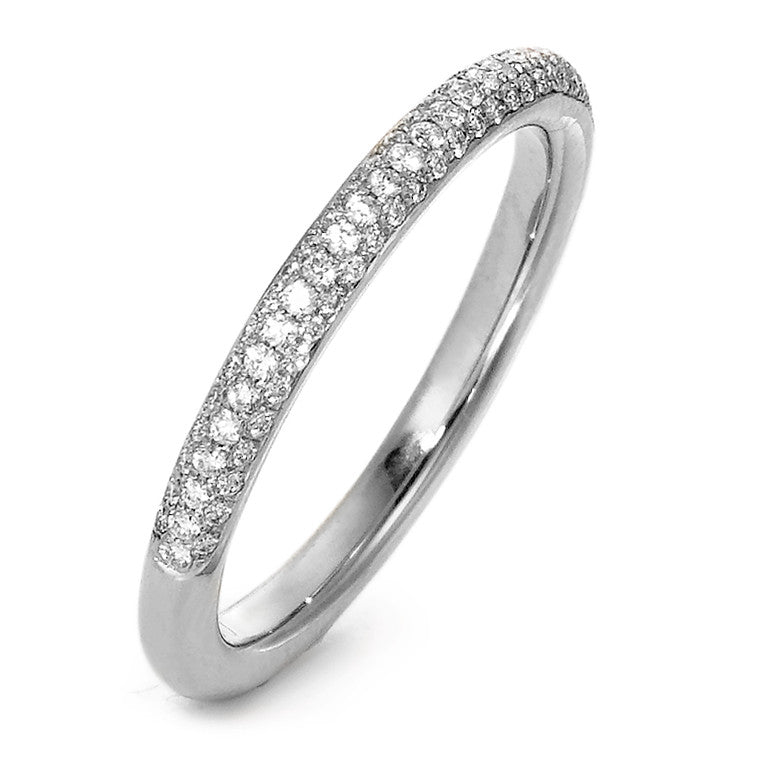 Fingerring 750/18 K Weissgold Diamant 0.23 ct, 84 Steine, w-si