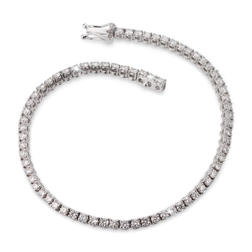 Bracciale Oro bianco 750/18 carati Diamante 2.673 ct, 71 pietra, w-si 18 cm