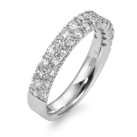 Bague Or blanc 18K Diamant 0.84 ct, 29 Pierres, w-si