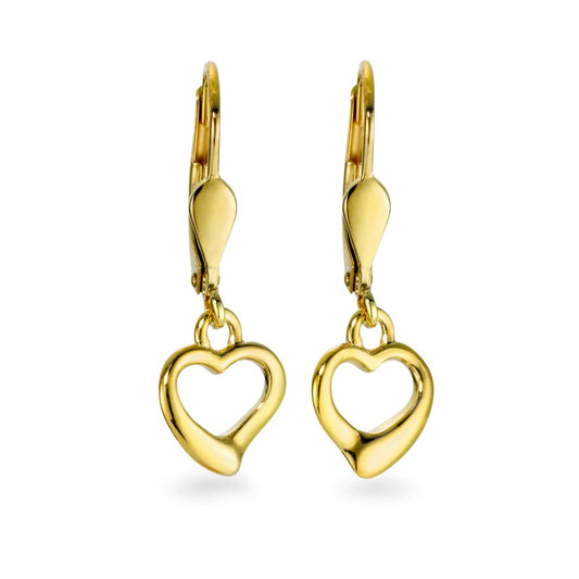 Pendant d'oreilles Or jaune 18K Coeur