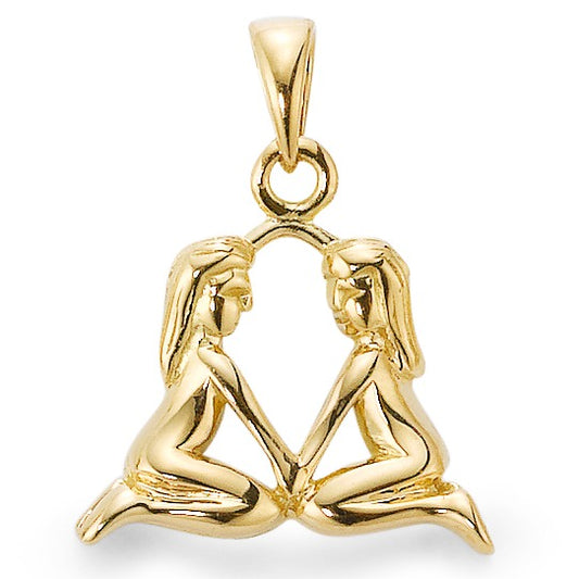 Pendentif Or jaune 9K Signe Astrologique Gémeaux