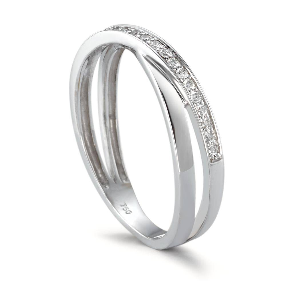 Bague Or blanc 18K Diamant 0.10 ct, 21 Pierres, w-si