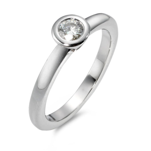 Bague solitaire Or blanc 18K Moissanite