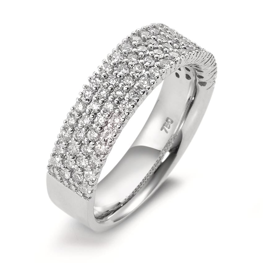 Bague Or blanc 18K Diamant 0.71 ct, 78 Pierres, w-si