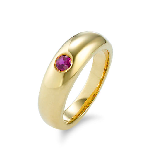 Bague de baptême Or jaune 18K Rubis rouge, 0.02 ct Ø10 mm