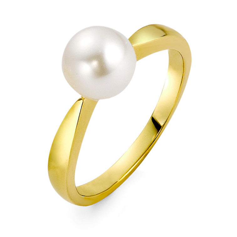 Bague Or jaune 18K perle d'eau douce