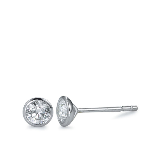 Ohrstecker 750/18 K Weissgold Diamant 0.40 ct, 2 Steine, w-si Ø4.5 mm