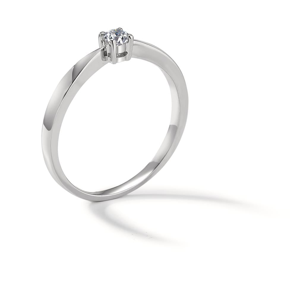 Bague solitaire Or blanc 18K Diamant 0.10 ct, w-si