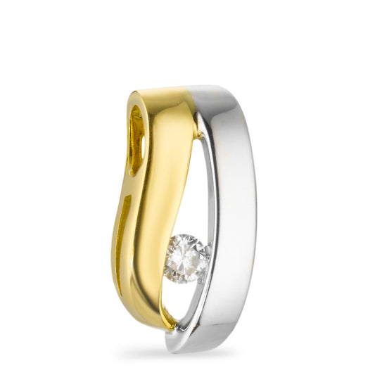 Ciondolo Oro bianco 750/18 carati, Oro giallo 750/18 carati Diamante 0.08 ct, w-si