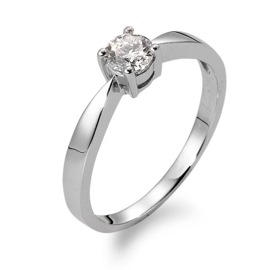 Bague solitaire Or blanc 18K Diamant 0.40 ct, w-si Ø4.5 mm